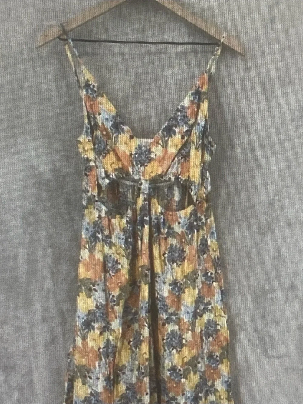 Abercrombie & Fitch Yellow, Blue & Orange Floral Maxi Dress